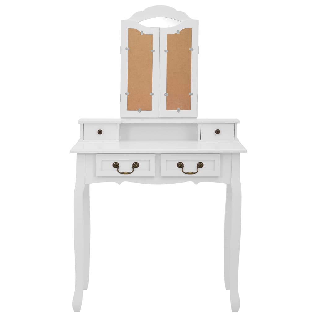 Caper -Set mit weißem Stuhl 80x69x141CM Paulownia