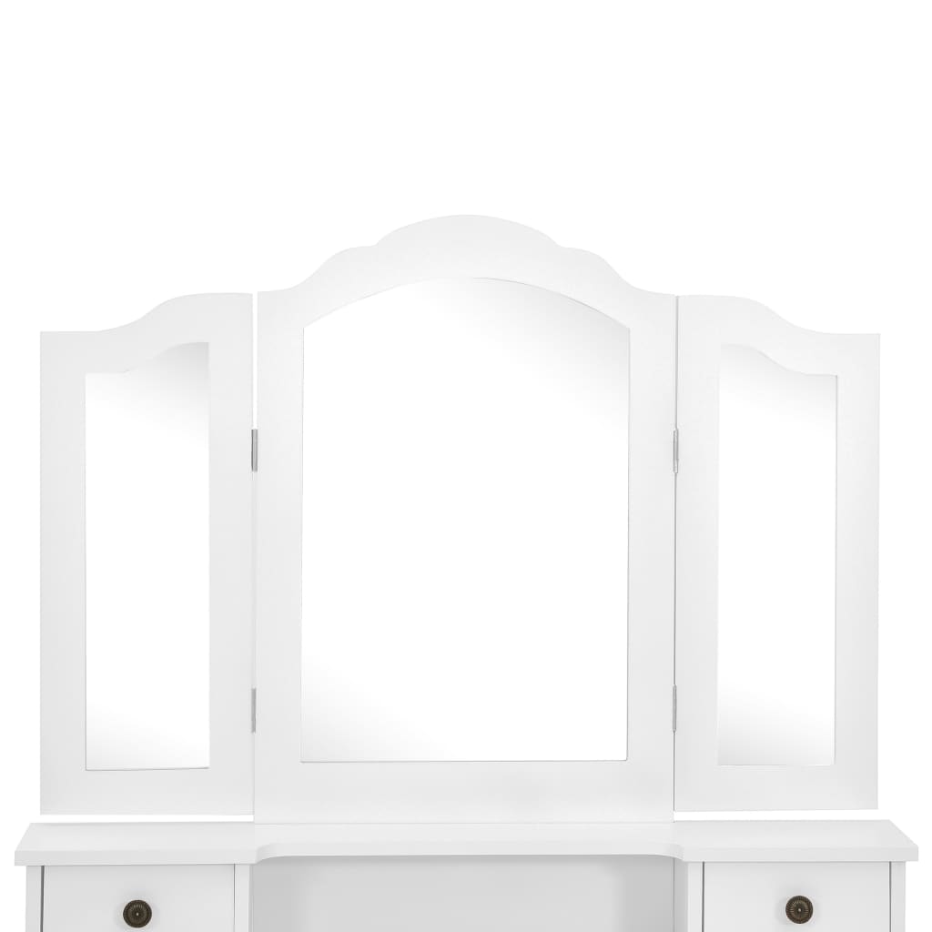 Caper -Set mit weißem Stuhl 80x69x141CM Paulownia