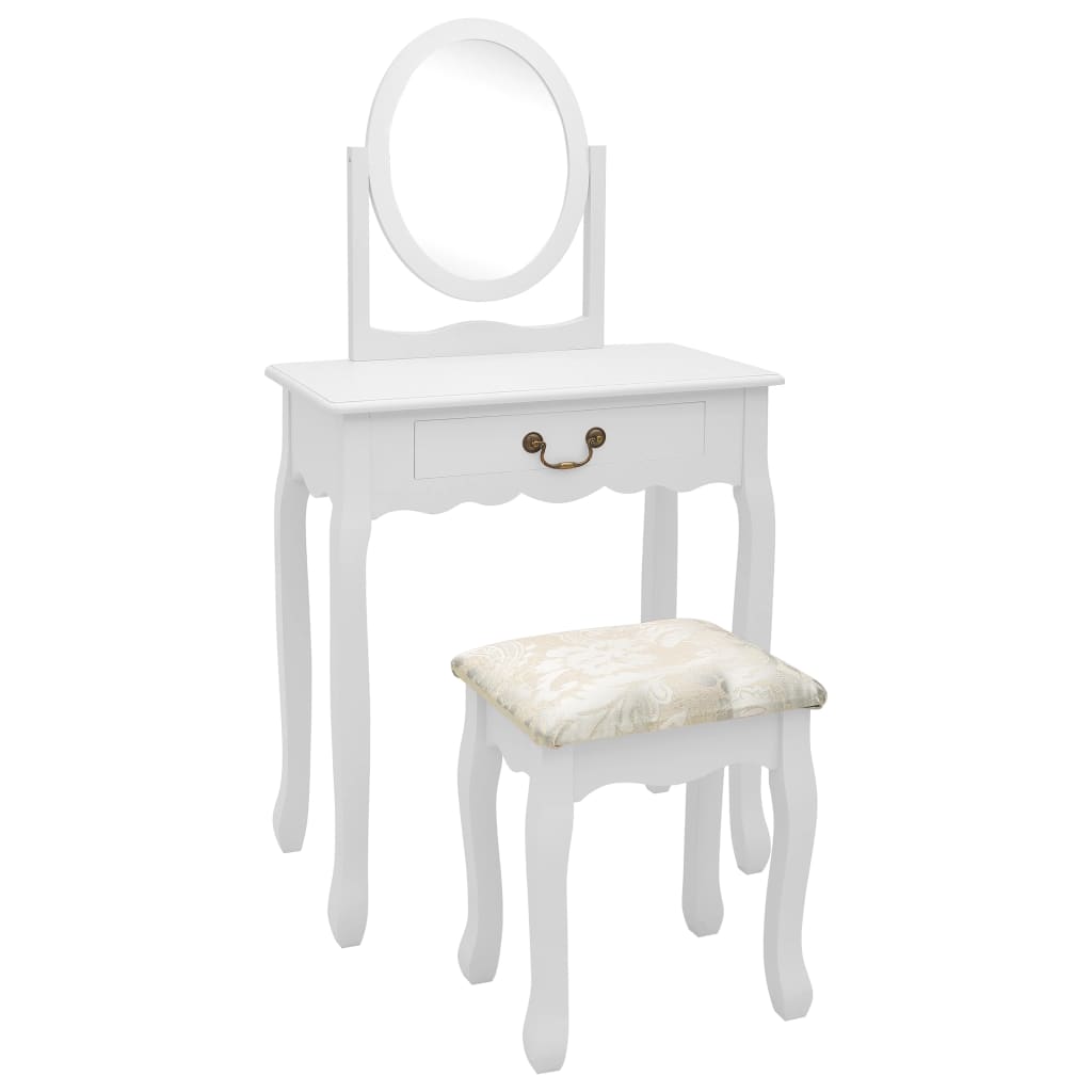 Calester and white stool 65x36x128 cm Paulownia MDF wood