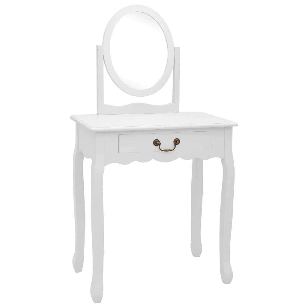 Kalester und weißer Stuhl 65x36x128 cm Paulownia MDF Wood