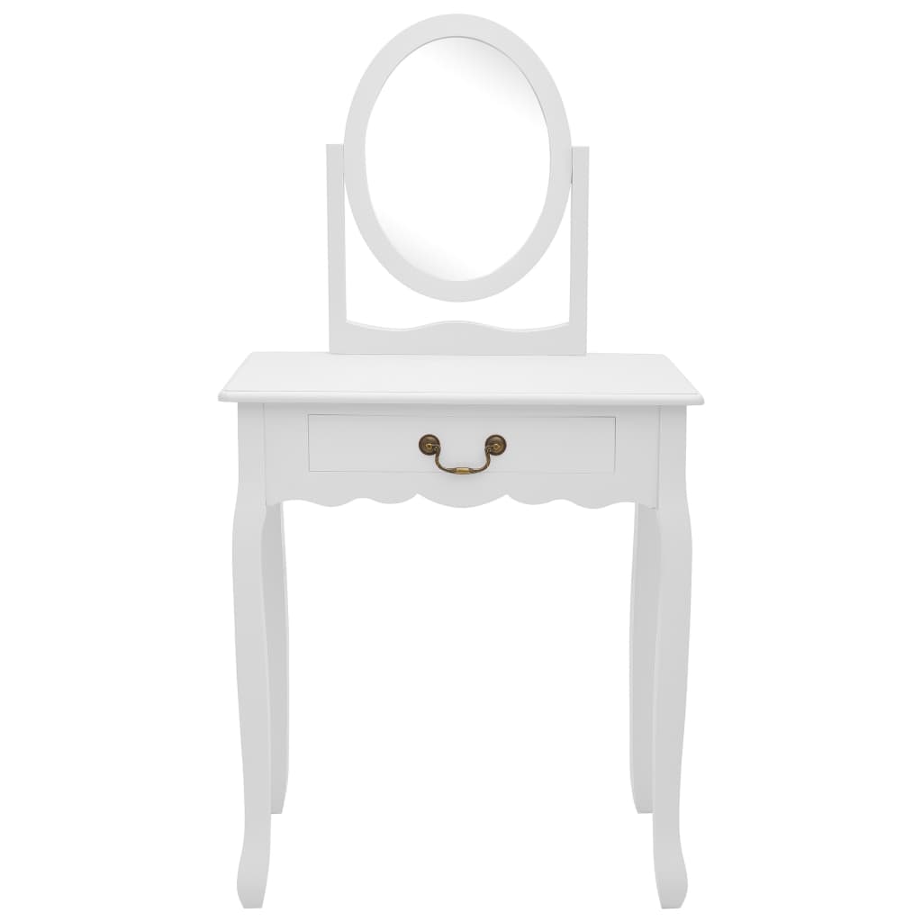 Kalester und weißer Stuhl 65x36x128 cm Paulownia MDF Wood