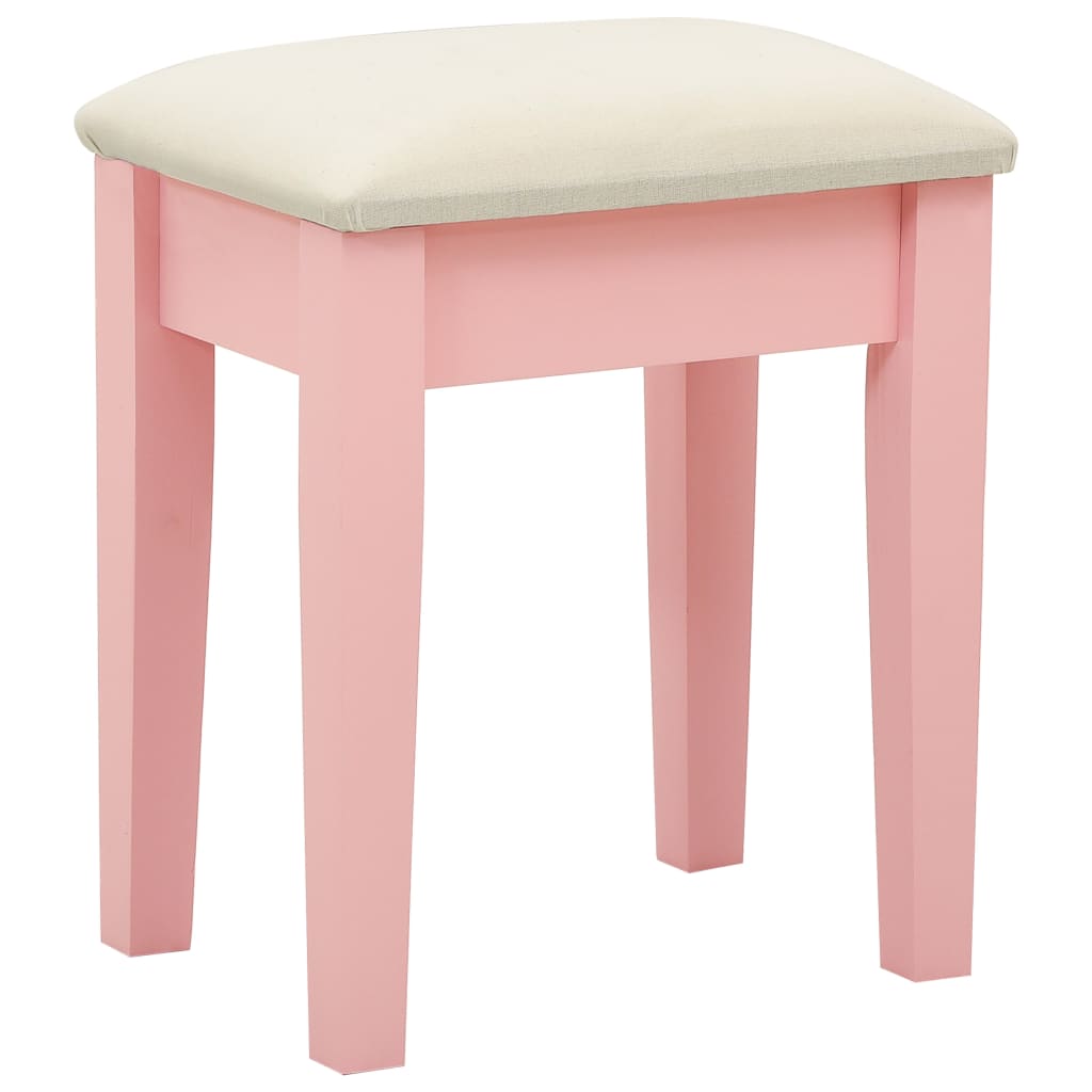 Rosa Schminktisch und rosa Stuhl 65x36x128 cm Paulownia MDF Holz
