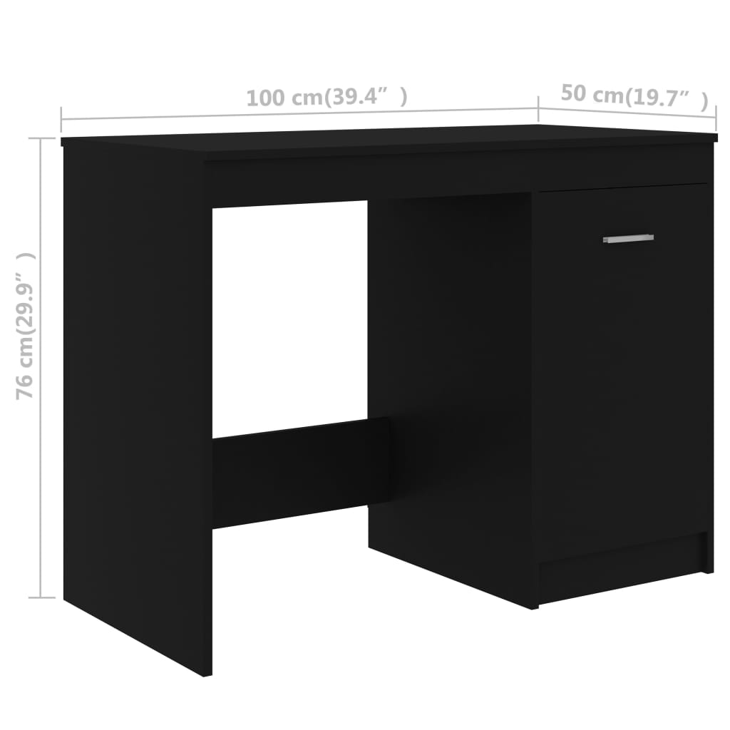 Schwarzer Schreibtisch 140x50x76 cm agglomeriert