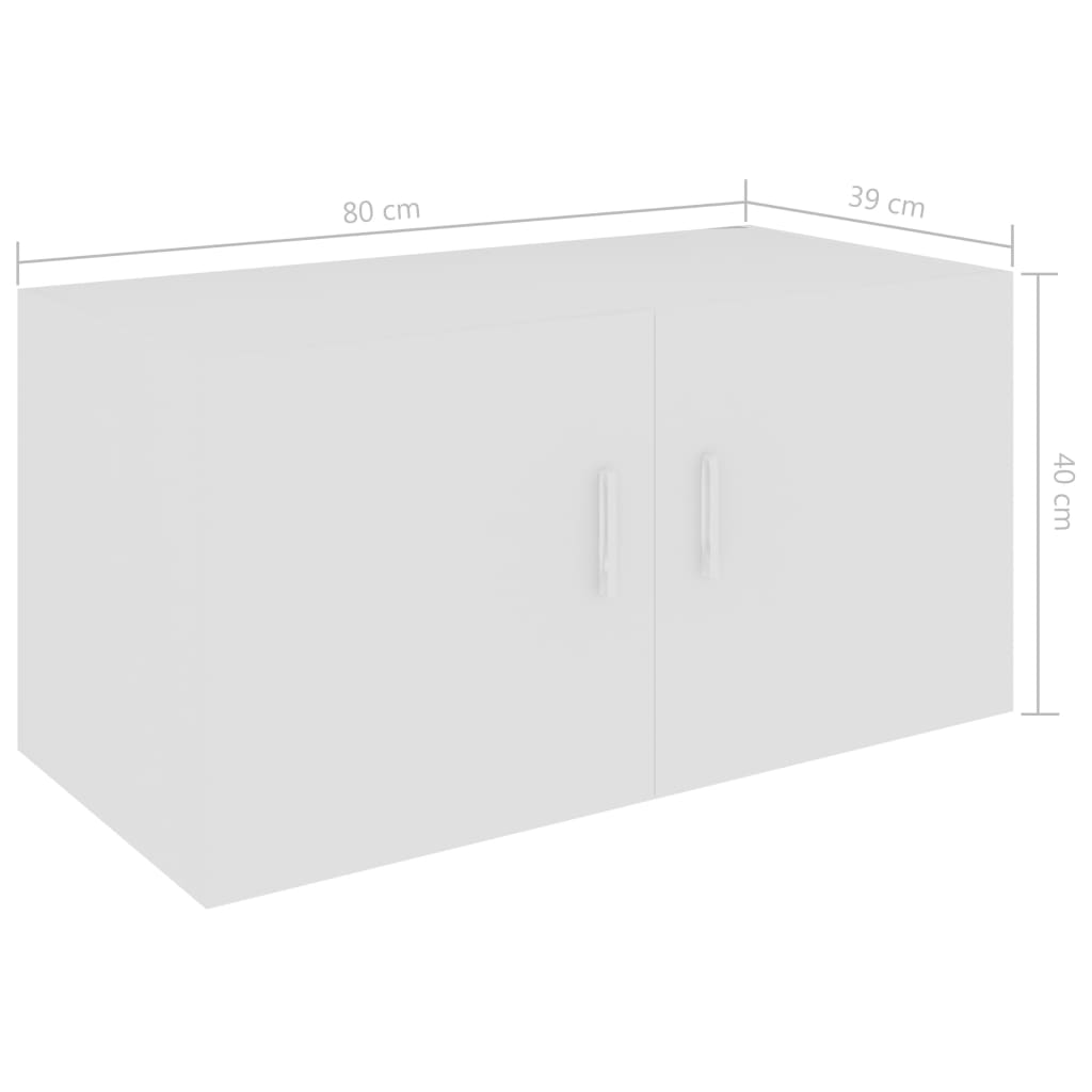 Weißer Wandschrank 80x39x40 cm agglomeriert