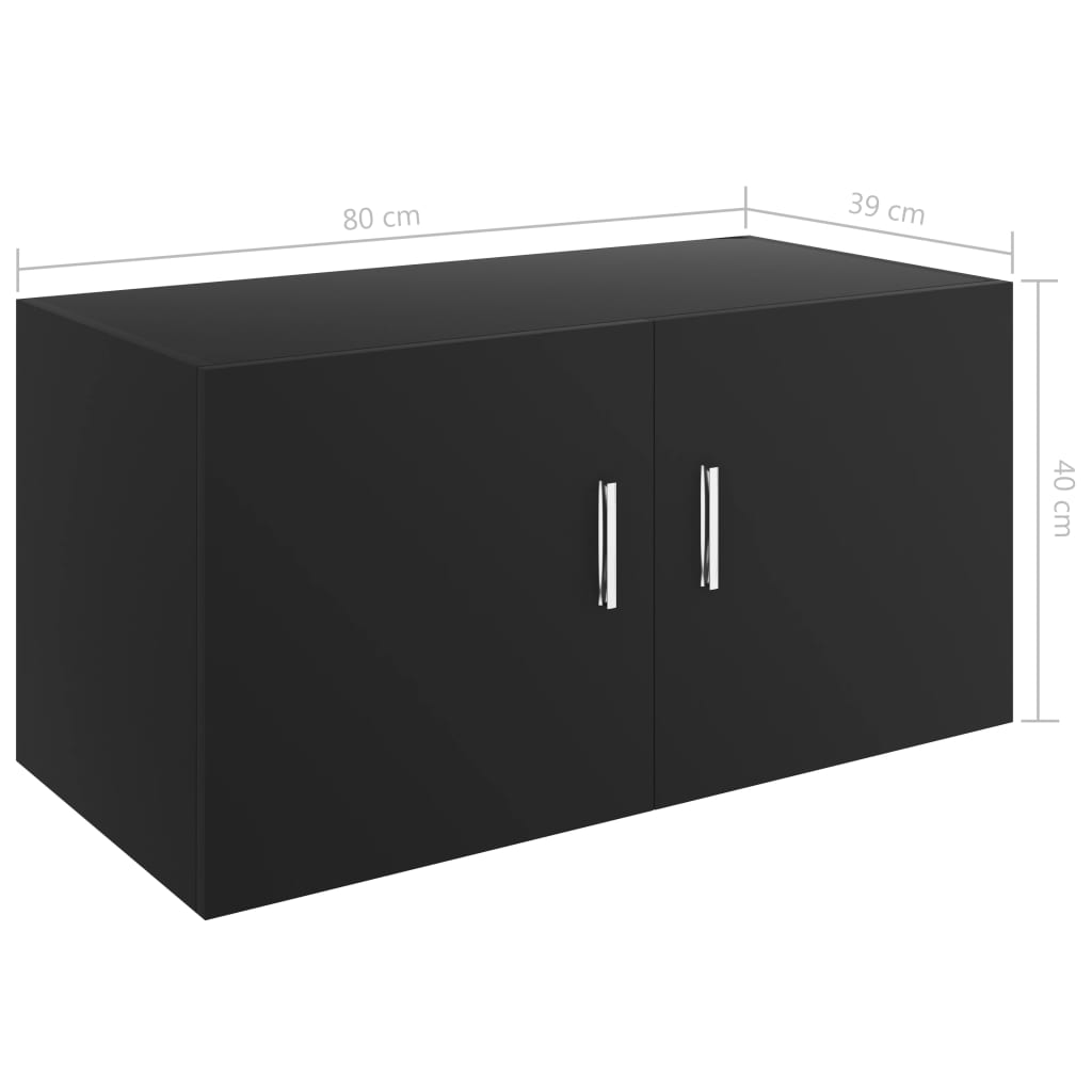 Black wall cabinet 80x39x40 cm Engineering wood