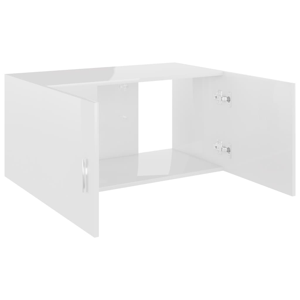 Shiny white wall cabinet 80x39x40 cm agglomerated