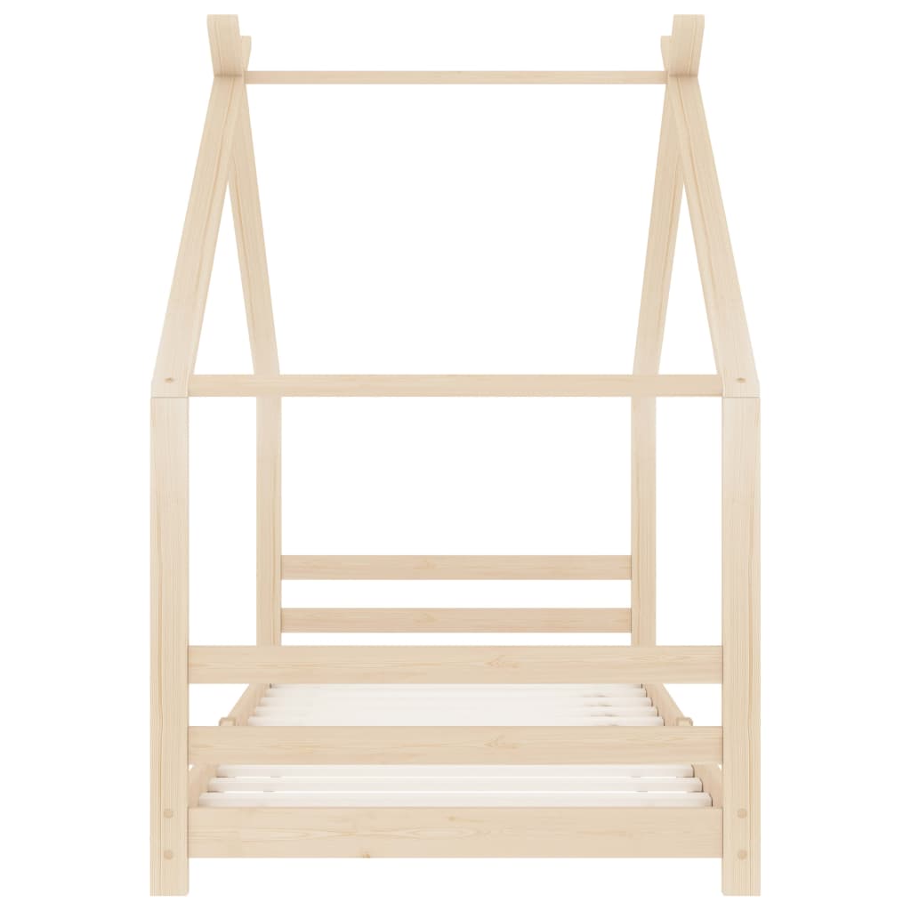 Solid pine wood child bed frame 90 x 200 cm