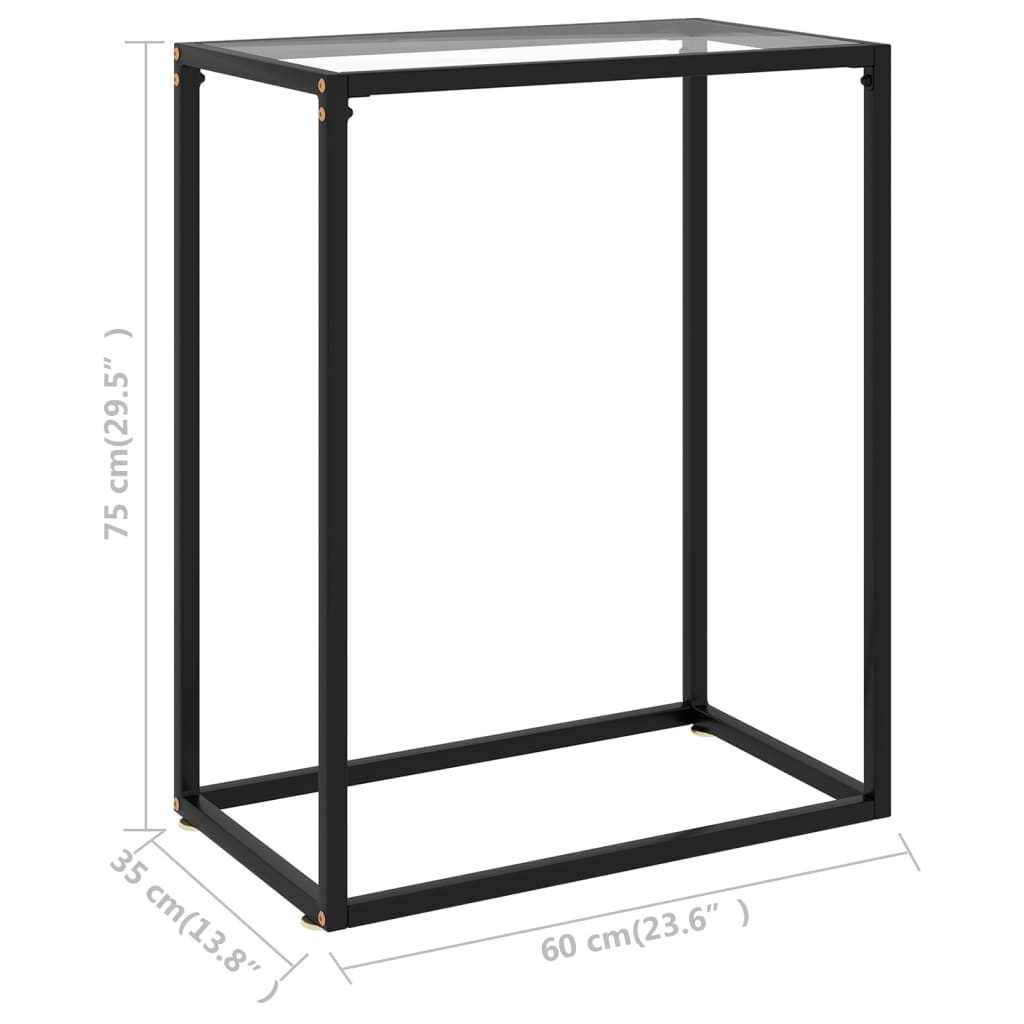Transparente Konsolentabelle 60x35x75 cm getemperter Glas