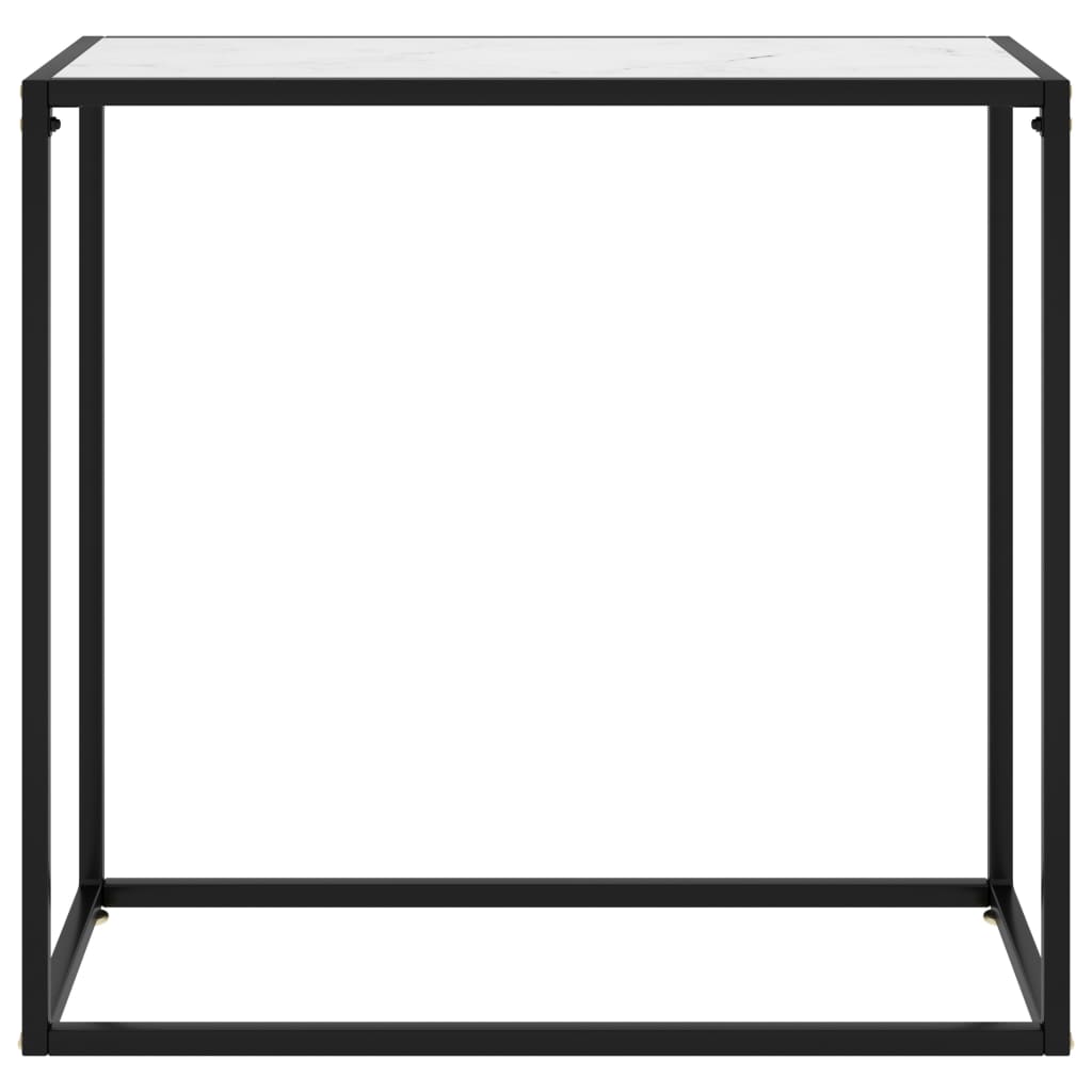Weiße Konsolentabelle 80x35x75 cm Temperiertes Glas