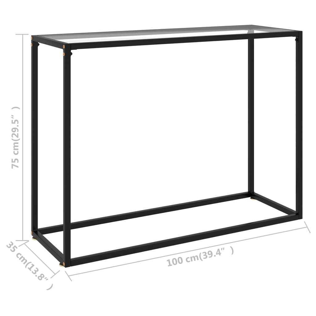 Table console Transparent 100x35x75 cm Verre trempé