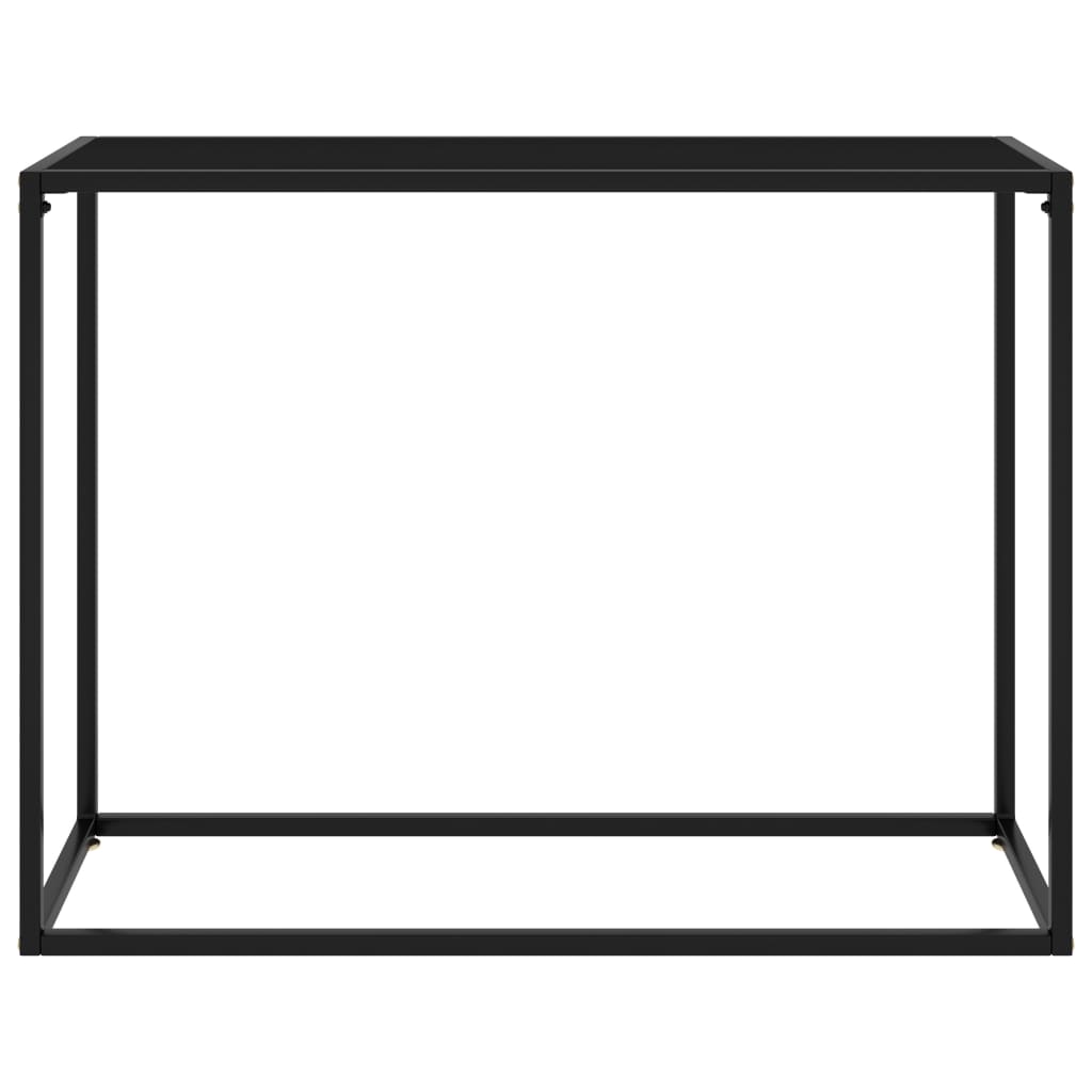 Black console table 100x35x75 cm tempered glass