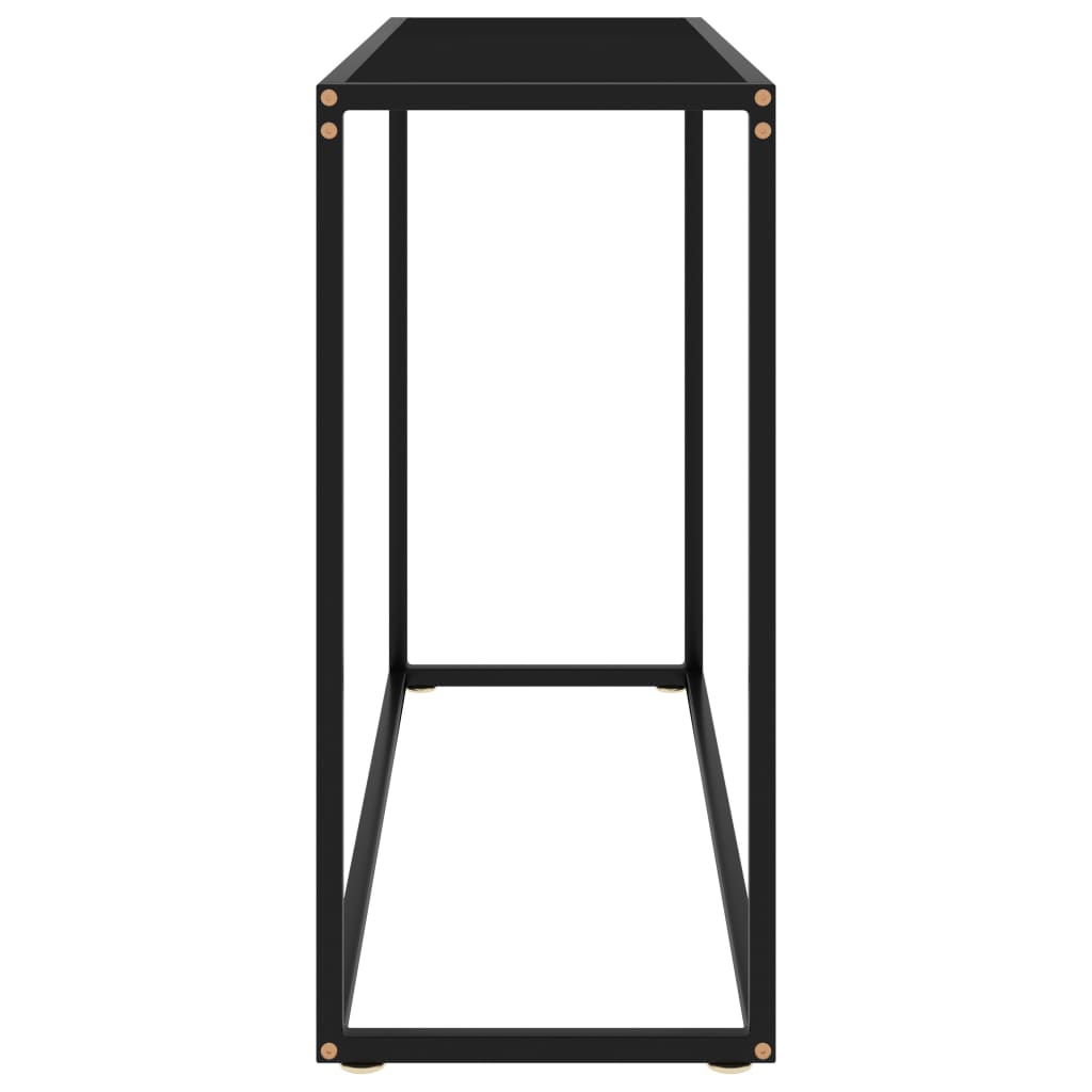 Black console table 100x35x75 cm tempered glass