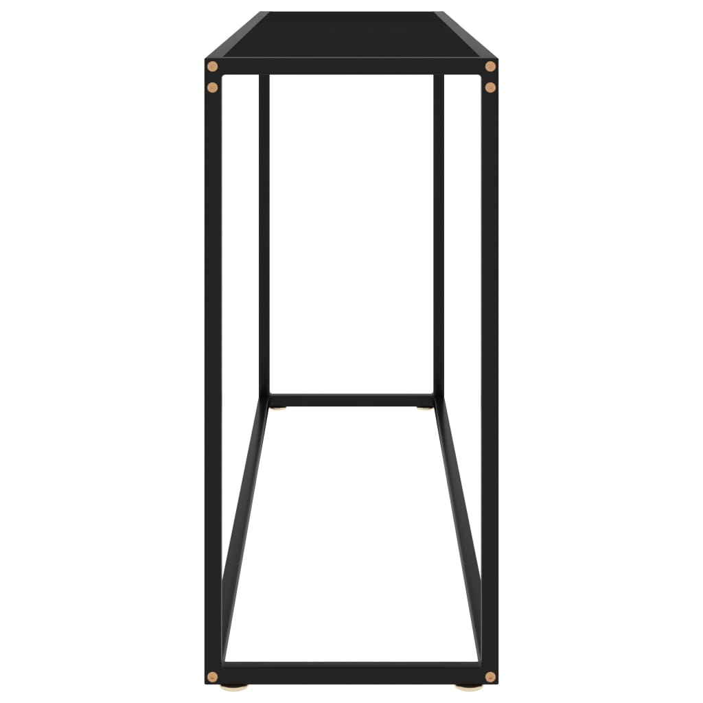 Black console table 120x35x75 cm tempered glass