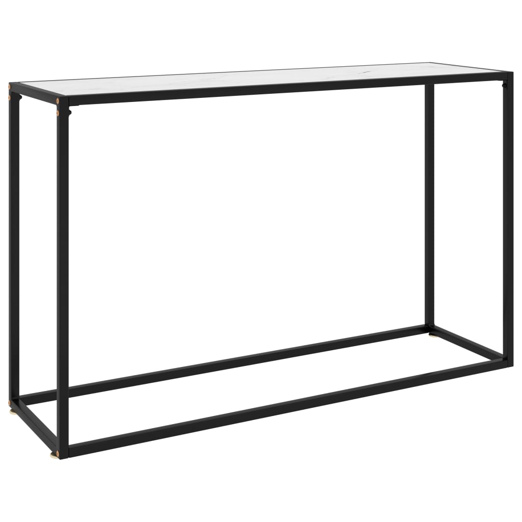 Weiße Konsole Tabelle 120x35x75 cm getemperter Glas