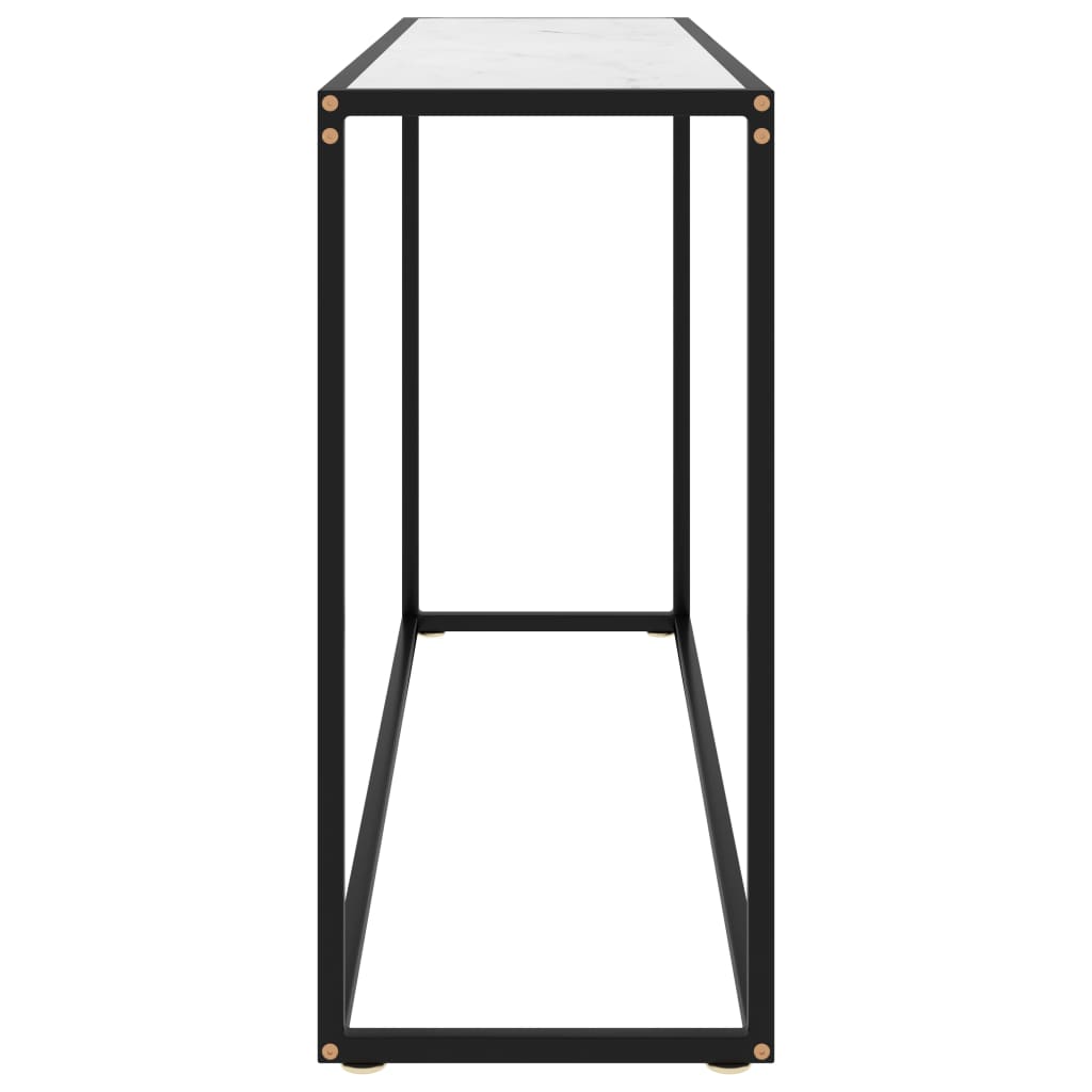 Weiße Konsole Tabelle 120x35x75 cm getemperter Glas