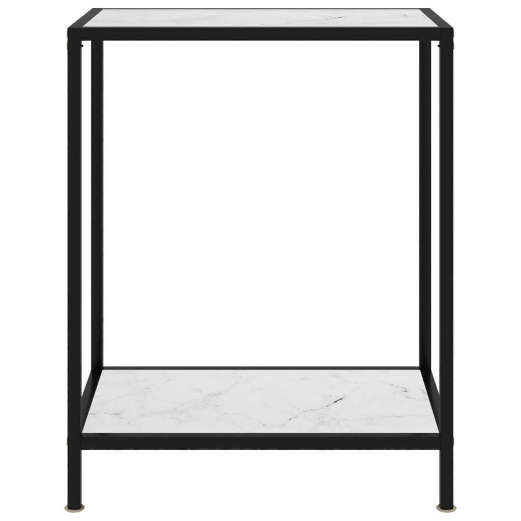 Weiße Konsolentabelle 60x35x75 cm Temperiertes Glas