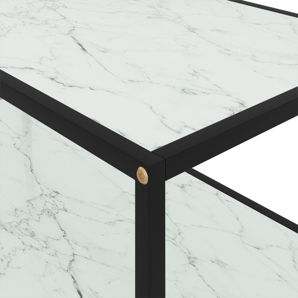 Table basse Blanc 100x50x35 cm Verre trempé