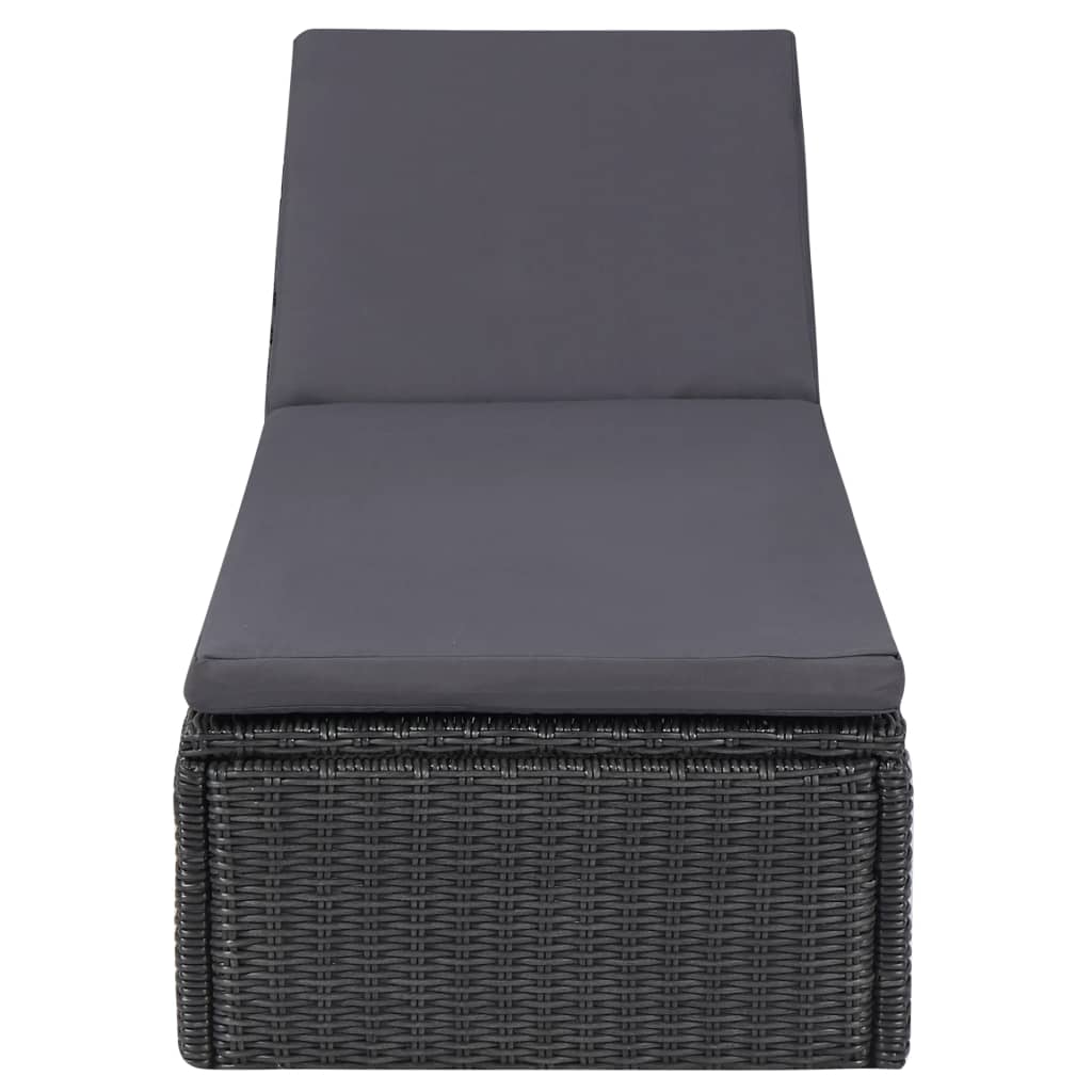 Black and dark gray braided long braided resin chair