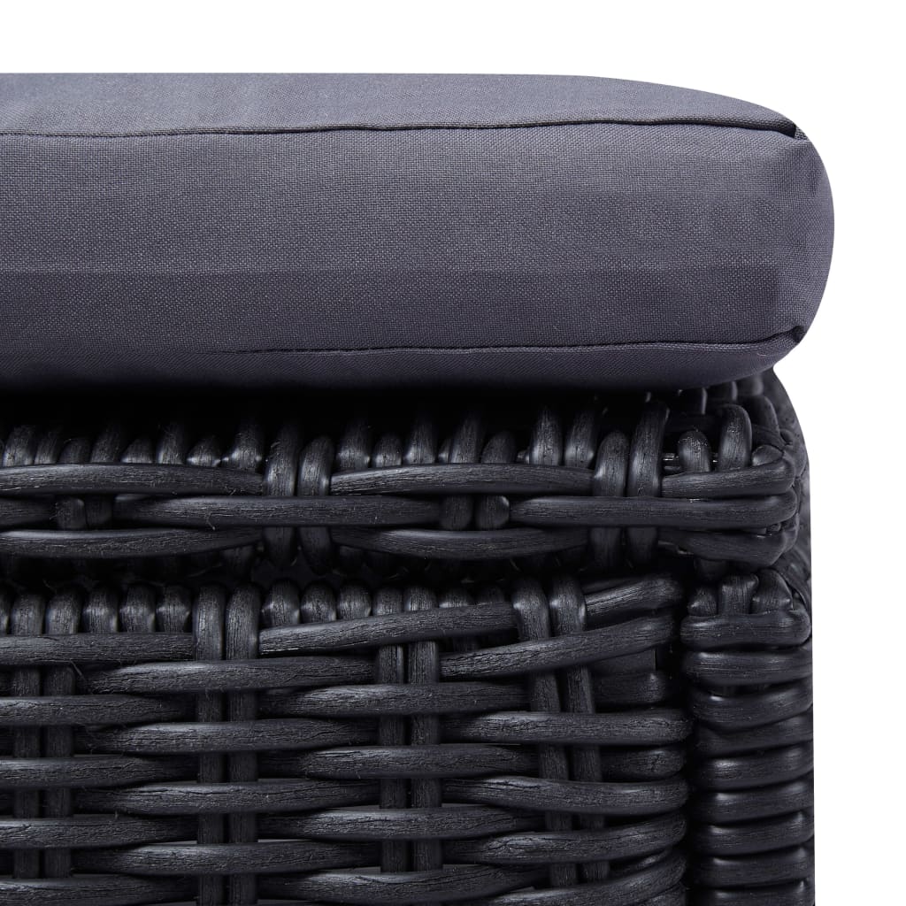 Black and dark gray braided long braided resin chair