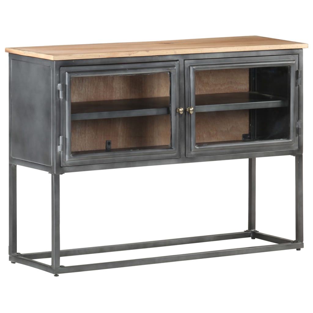 Graues Buffet 100x30x70 cm Festes Akazieholz