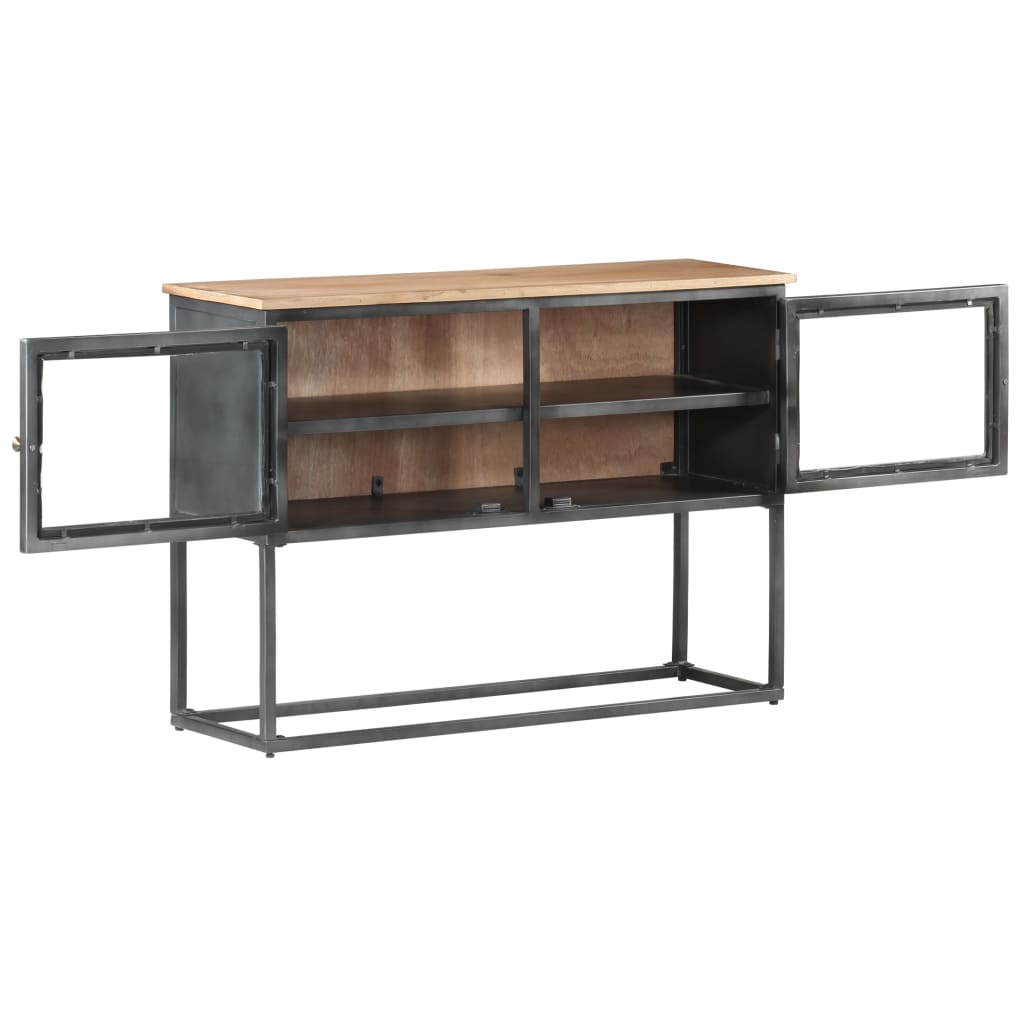 Graues Buffet 100x30x70 cm Festes Akazieholz