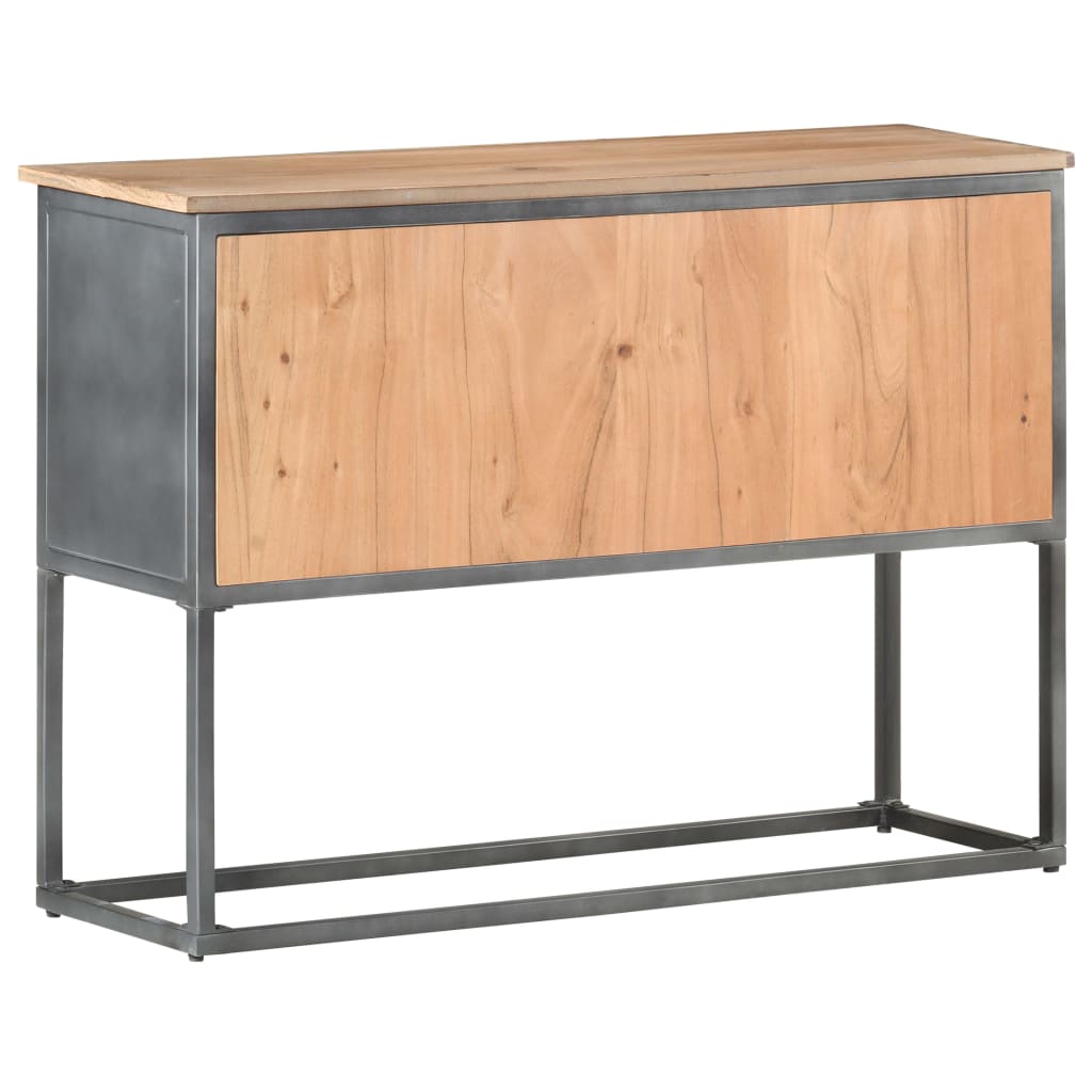 Credenza grigia 100x30x70 cm Legno massello di acacia