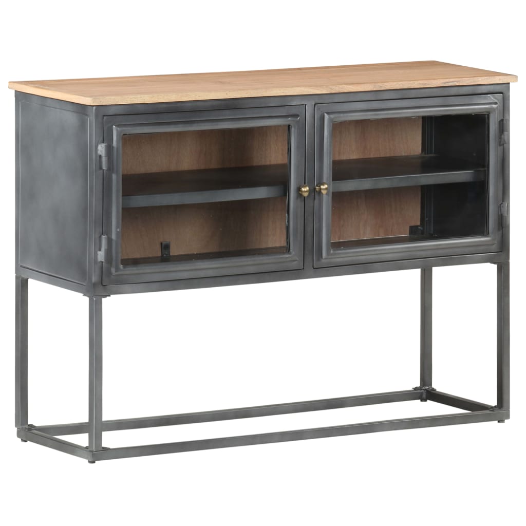 Graues Buffet 100x30x70 cm Festes Akazieholz