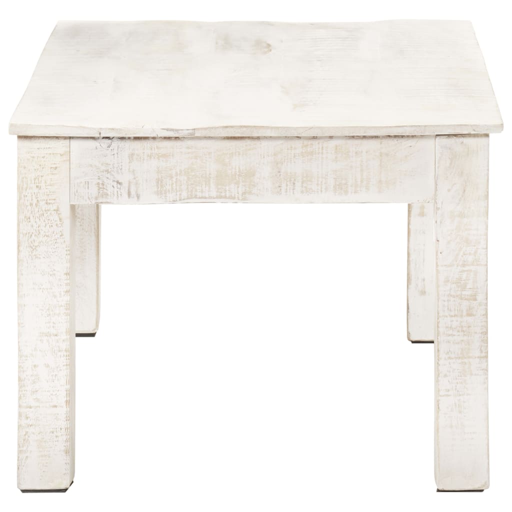 White coffee table 110x60x45 cm solid mango wood