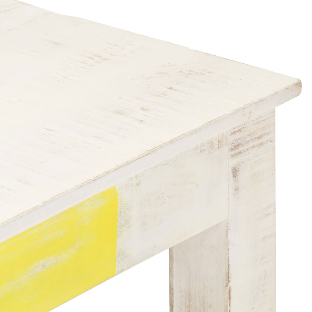 Tavolino bianco 110x60x45 cm Legno massello di mango