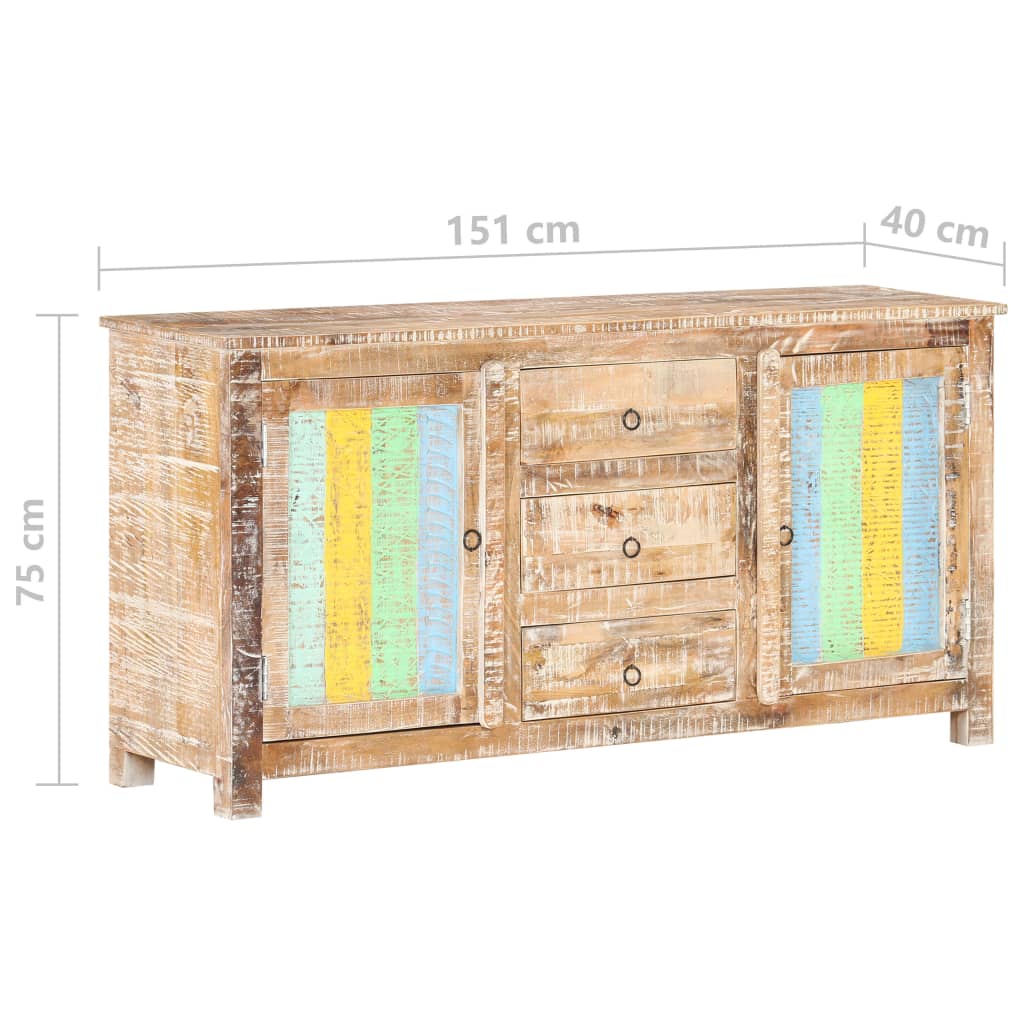 Buffet 151x40x75 cm rohes Akazieholz