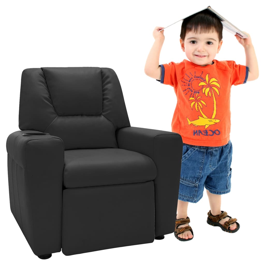 Sedia reclinabile per bambini Ecopelle nera