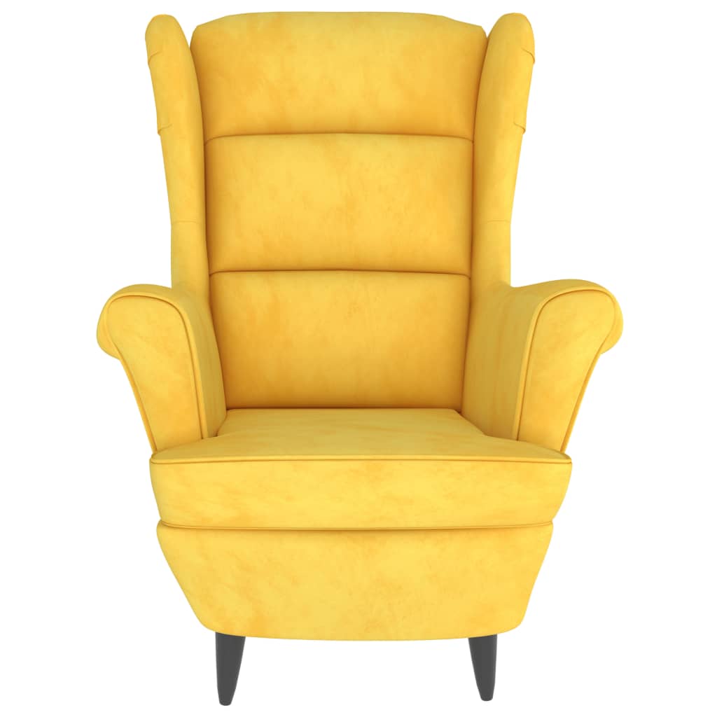 Velvet mustard yellow armchair