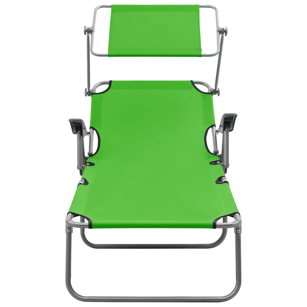 Langer Stuhl mit grünem Stahl -Markise