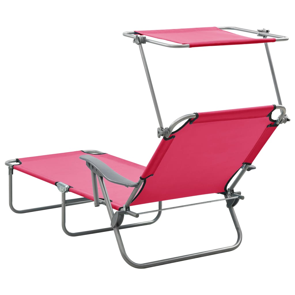 Langer Stuhl mit rosa Stahlmarke