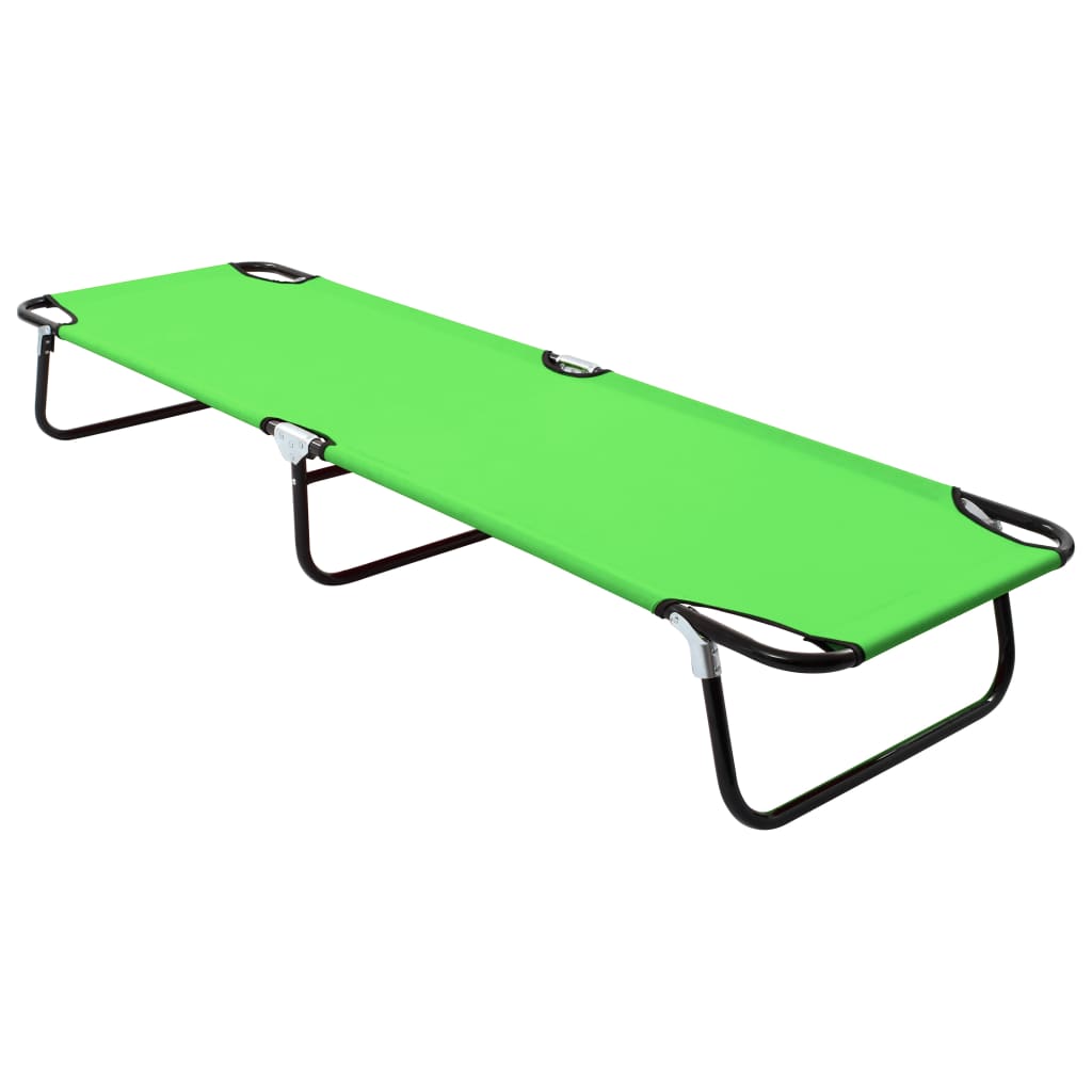 Green steel foldable lounge chair