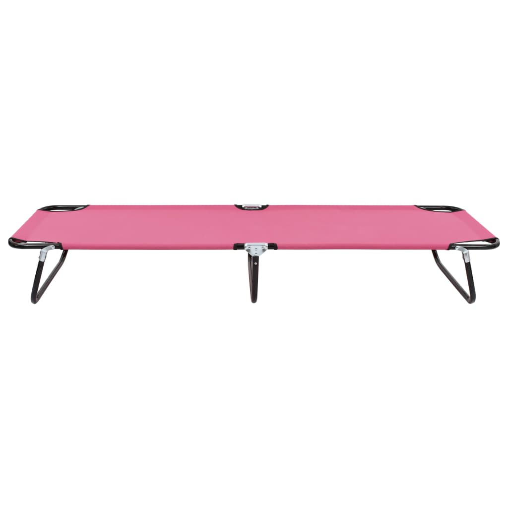 Pink steel foldable lounge chair
