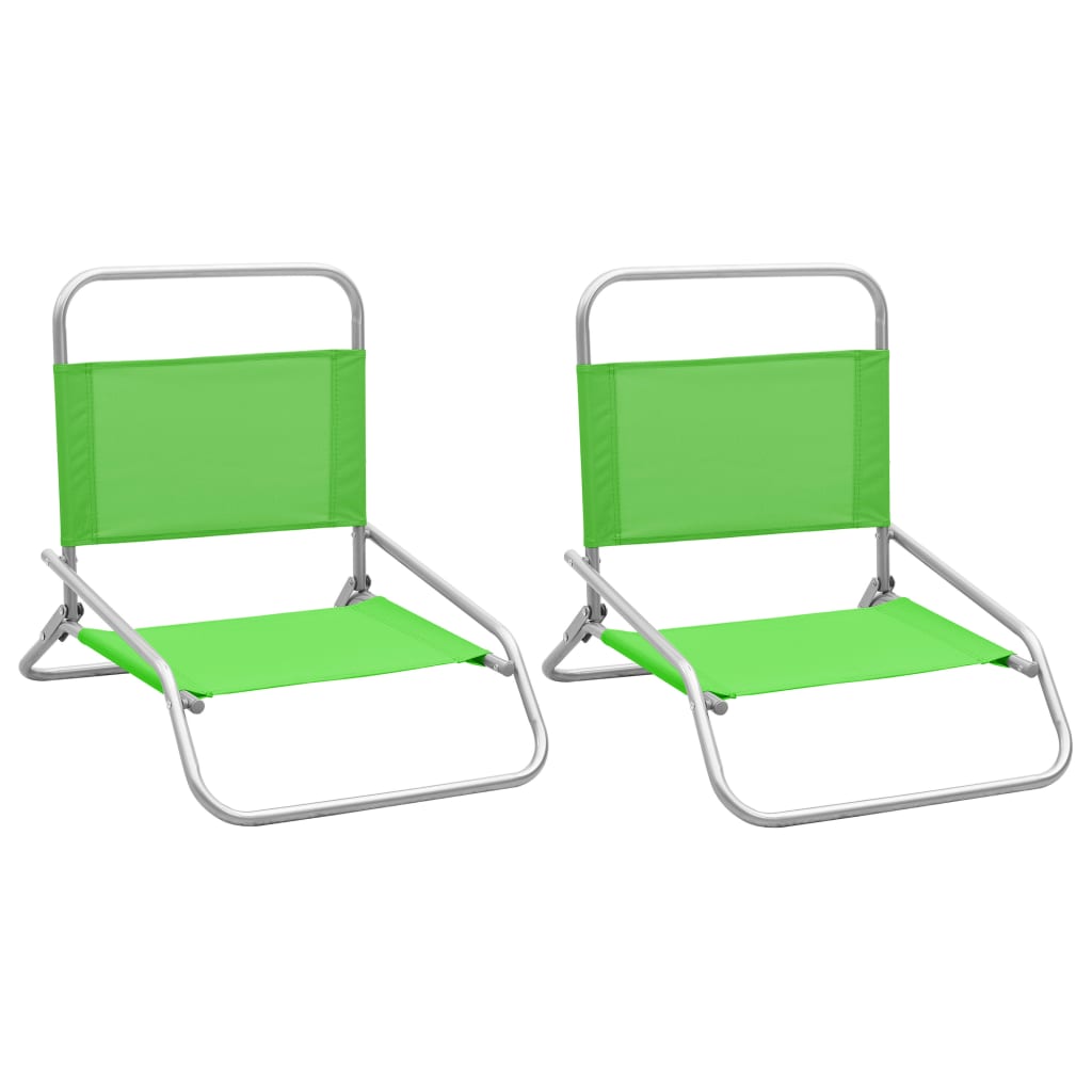 Faltbare Strandstühle 2 PCs Green Stoff