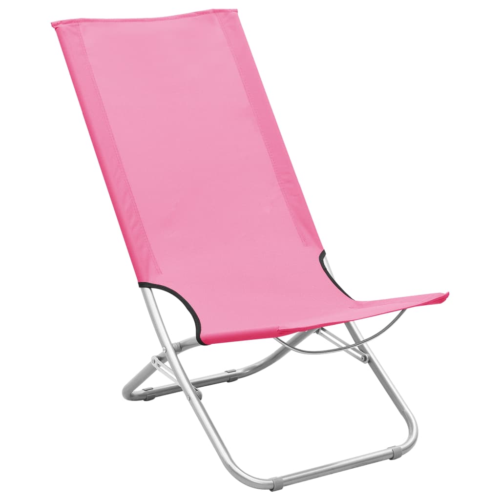 Faltbare Strandstühle 2 PCs rosa Stoff