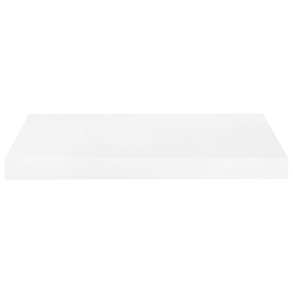 Mensola da parete sospesa 4 pz MDF bianco lucido 50x23x3,8 cm
