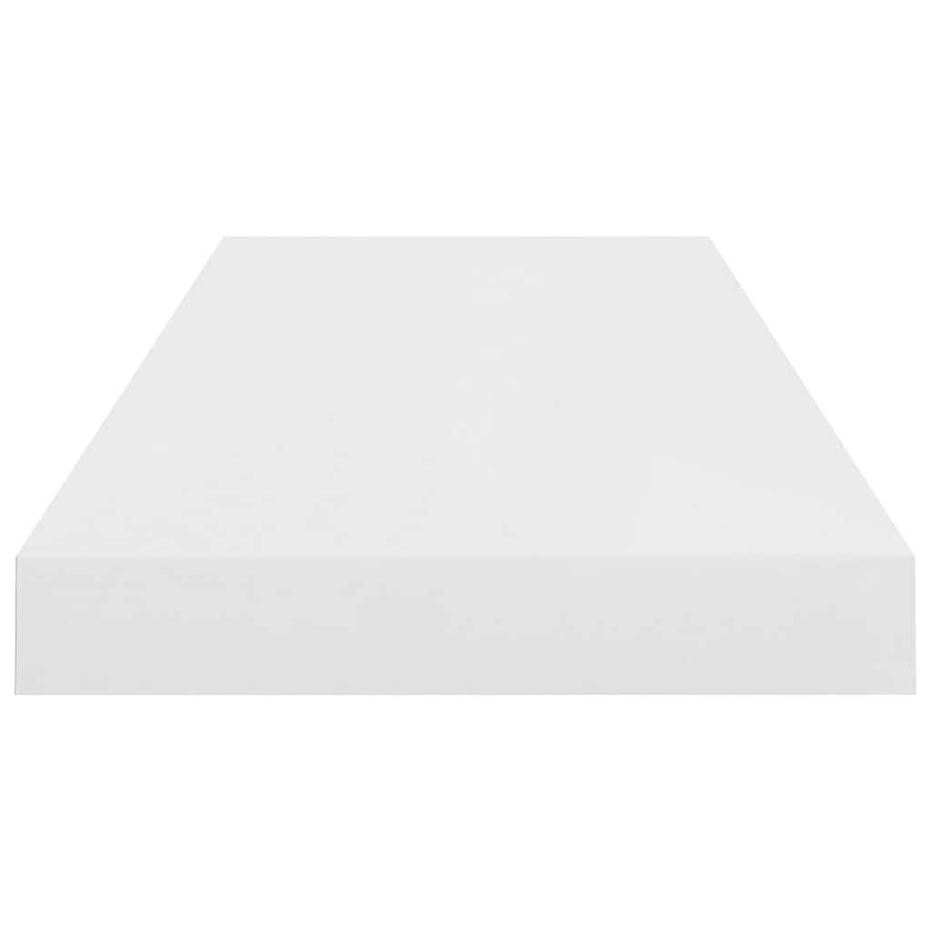 Mensola da parete sospesa 4 pezzi MDF bianco lucido 60x23,5x3,8 cm