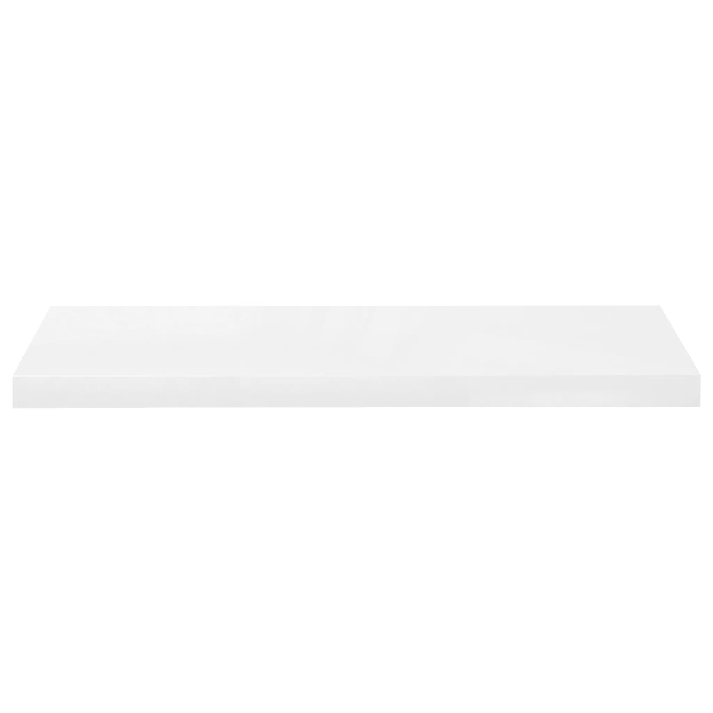Mensola da parete sospesa 4 pezzi MDF bianco lucido 80x23,5x3,8 cm