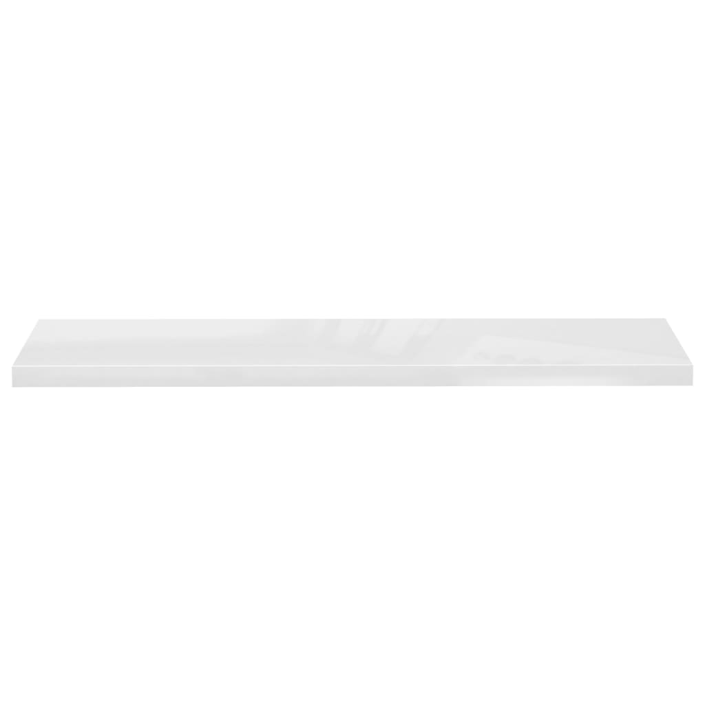 Brilliant white floating wall shelf 120x23.5x3.8 cm MDF