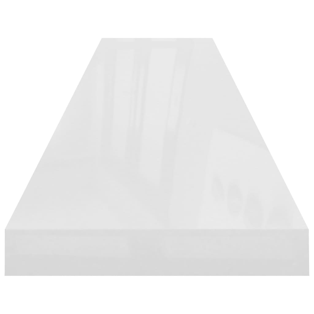 Brilliant white floating wall shelf 120x23.5x3.8 cm MDF