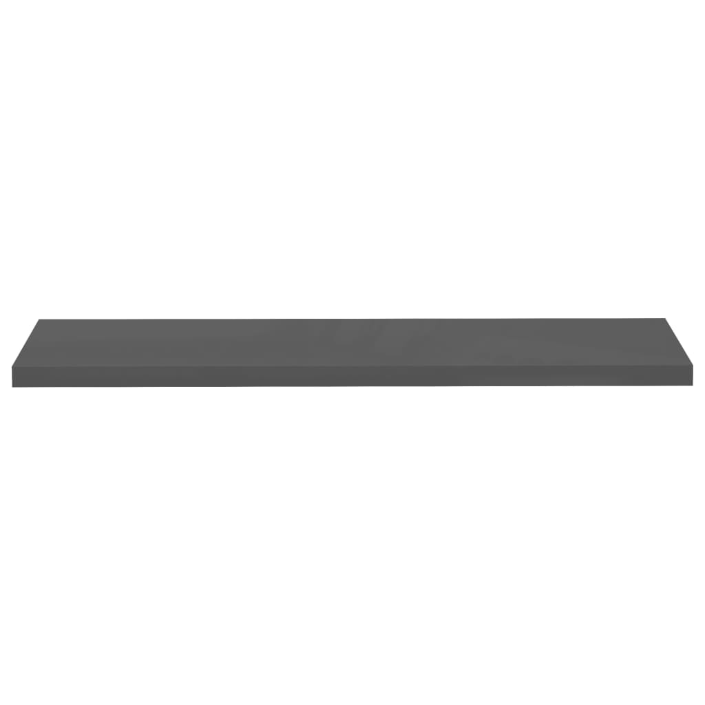 Mensola sospesa in MDF grigio lucido 120x23,5x3,8 cm