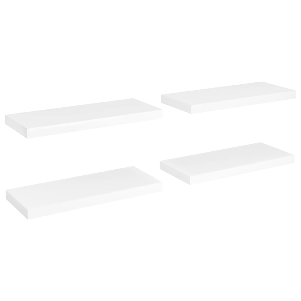 Floating wall shelves 4 pcs white 60x23.5x3.8 cm MDF