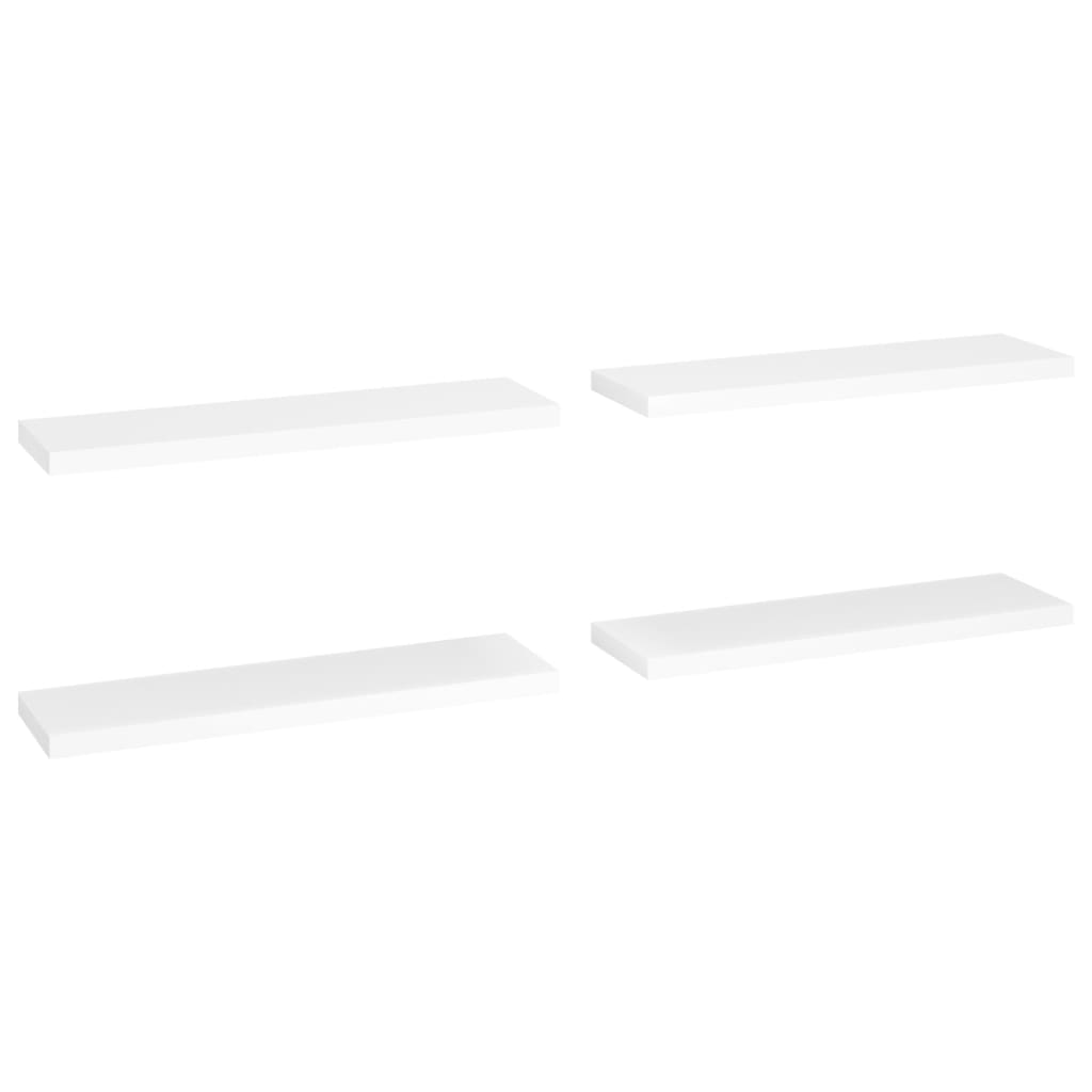 Floating wall shelves 4 pcs white 90x23.5x3.8 cm MDF