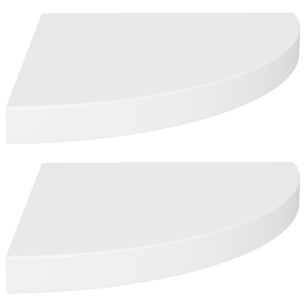 Étagères d'angle flottantes 2 pcs blanc 35x35x3,8 cm MDF