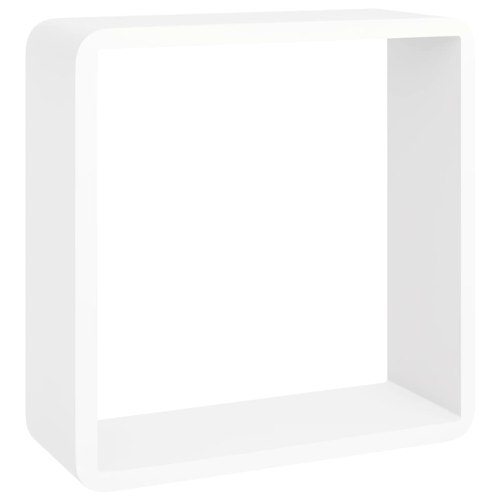 Mensole da muro a forma di cubo 3 pezzi MDF bianco