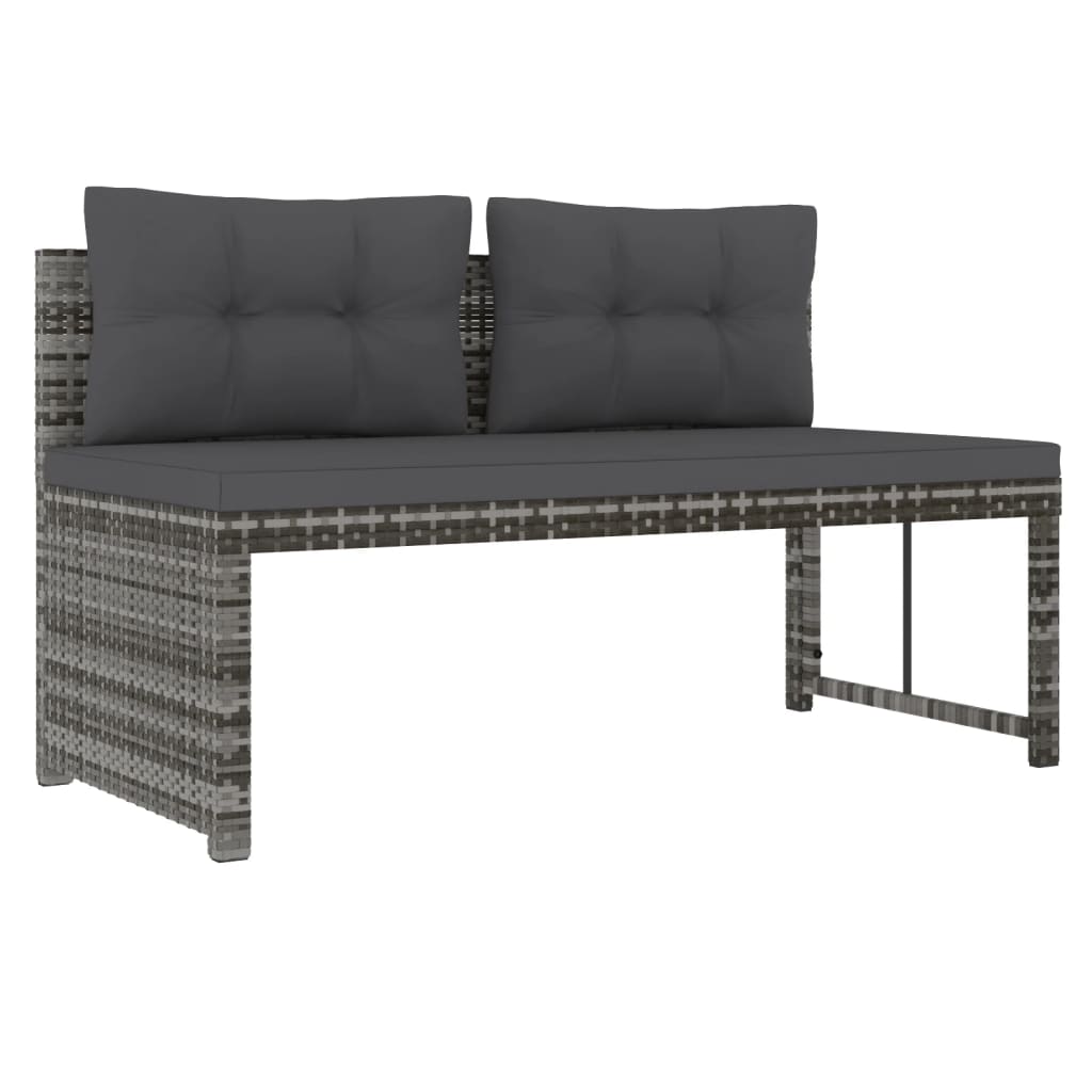 Mobilier à dîner de jardin 4pcs et coussins Gris Résine tressée