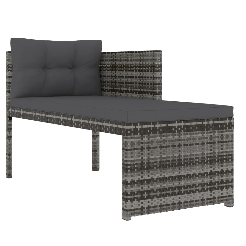 Mobilier à dîner de jardin 4pcs et coussins Gris Résine tressée